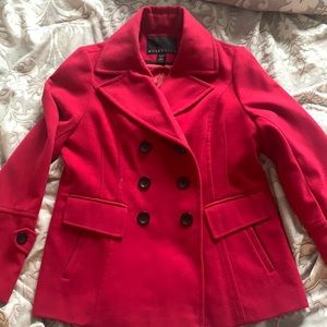 Fushia pink pea coat double breasted